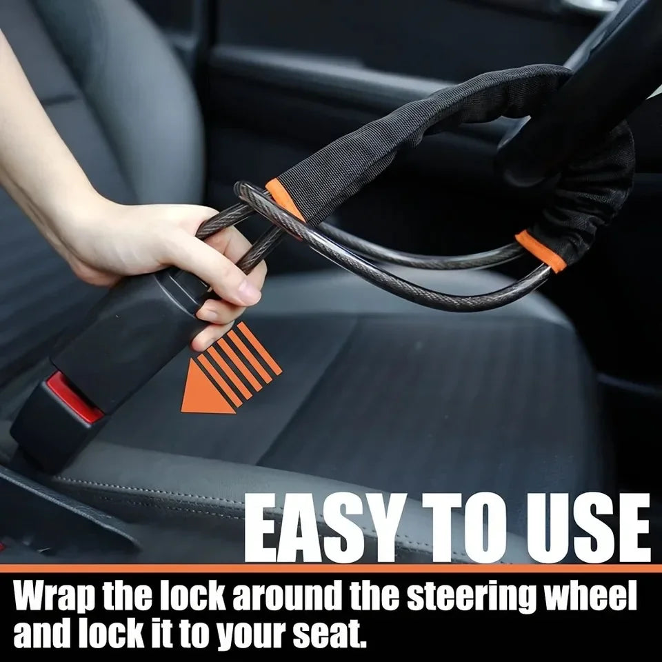 Universal Steering Wheel Lock Anti Theft Car Security Lock Heavy Duty for Cars SUVs & Trucks