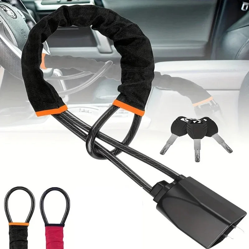 Universal Steering Wheel Lock Anti Theft Car Security Lock Heavy Duty for Cars SUVs & Trucks