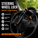 Universal Steering Wheel Lock Anti Theft Car Security Lock Heavy Duty for Cars SUVs & Trucks