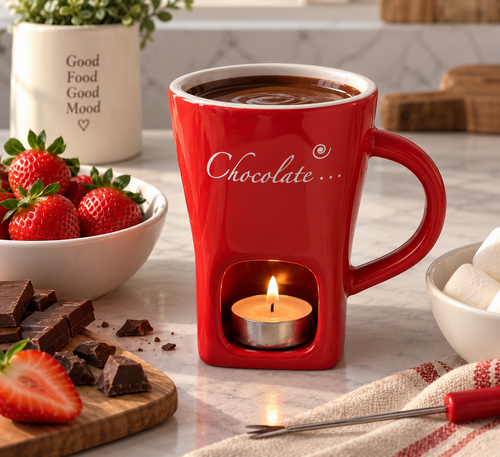 Mini Chocolate Fondue Mug – Cozy Dessert Melting Cup