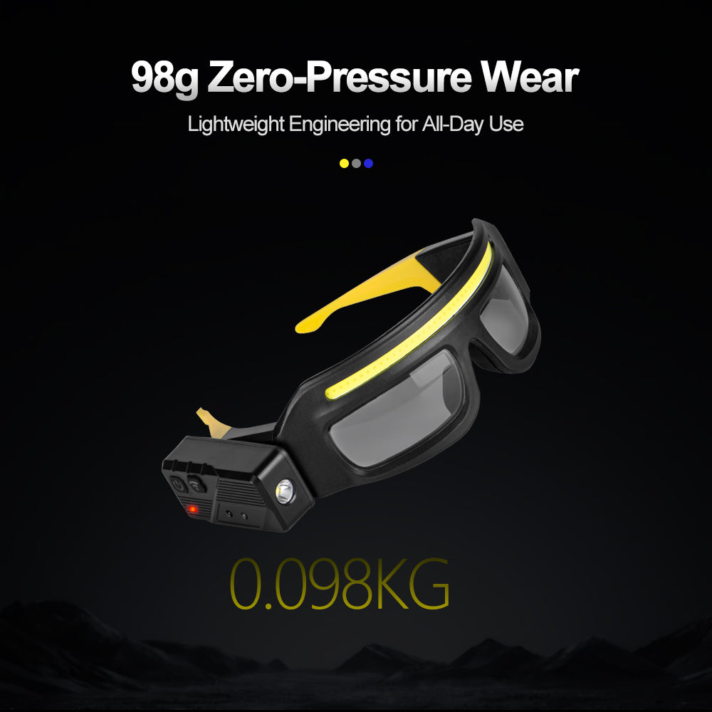 LED Work Light Safety Glasses | Rechargeable Hands-Free Task Light